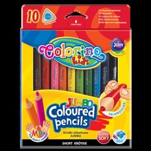 Kredki ołówkowe trójkątne jumbo Colorino Kids z temperówką 10 kolorów