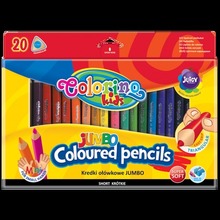 Kredki ołówkowe trójkątne jumbo Colorino Kids z temperówką 20 kolorów