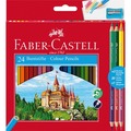 Kredki ołówkowe Zamek Faber-Castell 24 kolory +3 kredki dwustronne+temperówka