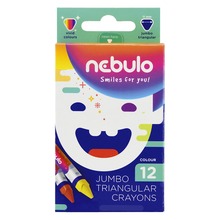 Kredki świecowe trójkątne jumbo Nebulo 12 kolorów