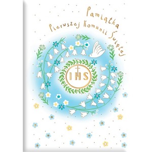Książeczka A5 Pamiątka Komunijna. Gołąb niebieska