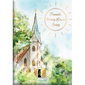 Książeczka A5 Pamiątka Komunijna. Kościółek pod...
