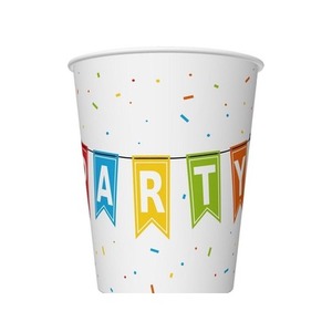 Kubeczki papierowe Kolorowe Party 250ml 6szt