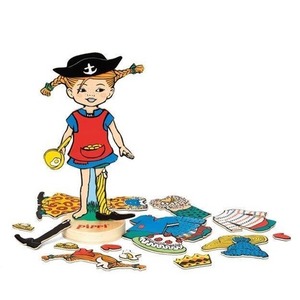 Lalka drewniana + 20 ubrań i akcesoriów