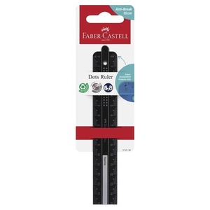 Linijka Dots czarna 15cm