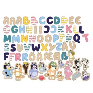 Literki i obrazki drewniane magnetyczne Bluey