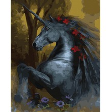 Malowanie po numerach Czarny koń