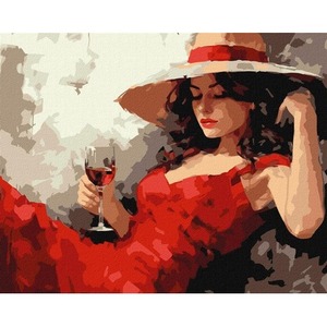 Malowanie po numerach - Dziewczyna w kapeluszu