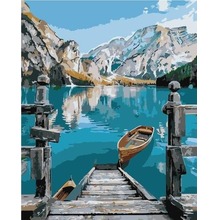 Malowanie po numerach - Jezioro w górach 40x50cm