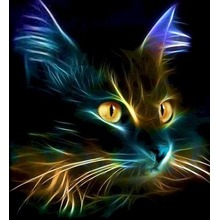 Malowanie po numerach Kot czarny elektro portret