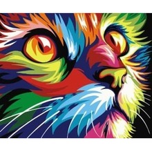 Malowanie po numerach Kot kolorowy
