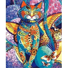 Malowanie po numerach Kot ze skrzydłami kolor