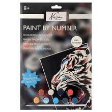 Malowanie po numerach na kartonie - Tygrys