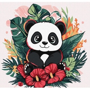 Malowanie po numerach - Panda w tropikach Kids