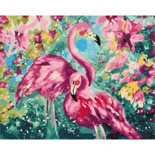 Malowanie po numerach Pastelowe flamingi 40x50cm