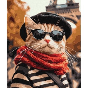 Malowanie po numerach - Puszysty w Paryżu 40x50cm