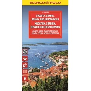 Mapa drogowa Chorwacja, Serbia, Bosnia.. 1:650