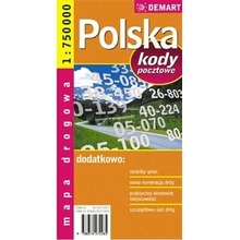 Mapa drogowa POLSKA + Kody Poczt. 1:750 000 DEMART