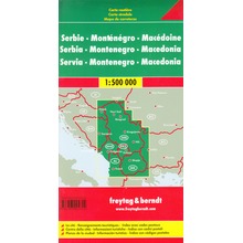 Mapa - Serbia, Czarnogóra, Kosowo, Macedonia