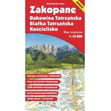 Mapa. Zakopane, Bukowina Tatrzańska, Białka Tatrzańska i Kościelisko 1:10 000