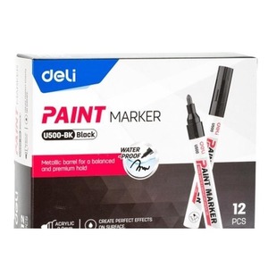 Marker olejowy 2mm czarny (12szt) DELI