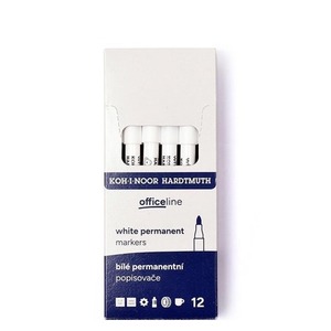 Marker permanentny biały (12szt)