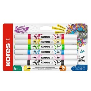 Markery akrylowe Kreative dwustronne 6szt