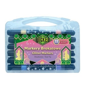 Markery brokatowe dwustronne 12szt Wicked