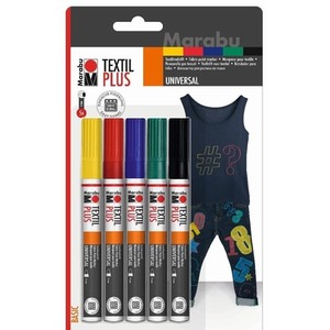 Markery do ciemnych tkanin 5 kolorów