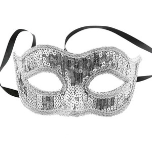 Maska cekinowa srebrna