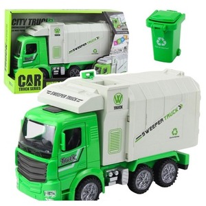 Śmieciarka miejska ze światłem i dźwiękiem zielona