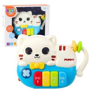 Mini Pianinko Kotek niebieski światło dźwięk