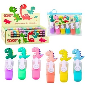 Mini zakreślacze z dinozaurem 6szt