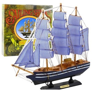 Model kolekcjonerski Statek Żaglowiec biało-nieb
