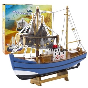 Model kolekcjonerski Statek Rybacki niebieski