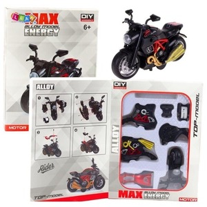 Motocykl do skręcania metalowy 1:14 czerwony