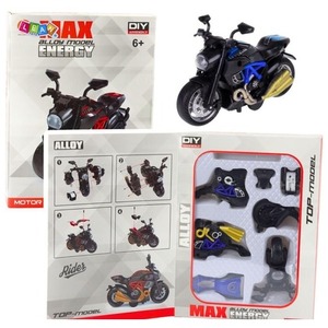 Motocykl do skręcania metalowy 1:14 niebieski