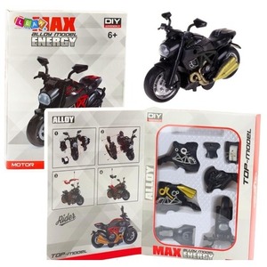 Motocykl do skręcania metalowy 1:14 złote el.