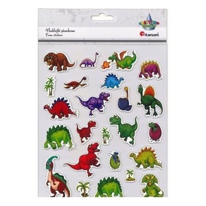 Naklejki 3D papierowe na piance dinozaury 24szt