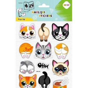 Naklejki 3D Pop Up Cat Face&Tail 146x240 HAPPY