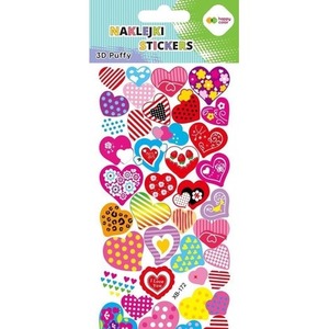 Naklejki 3D Puffy Color Hearts 9,5x22cmHAPPY COLOR