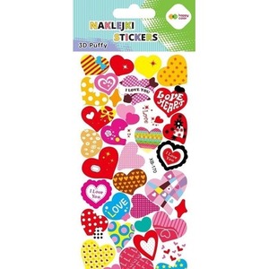 Naklejki 3D Puffy Love Hearts 9,5x22cm HAPPY COLOR
