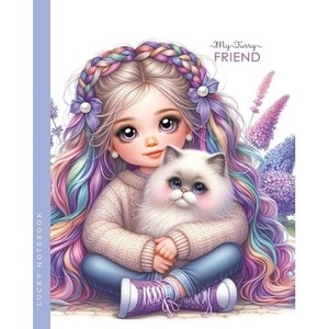 Notatnik 143x200 48K gładki Dziewczynka z kotkiem