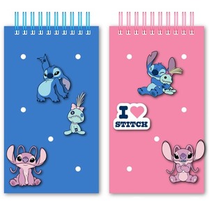 Notes z silikonową okładką oraz przypinkami Stitch 15x 8,5cm 1szt.mix