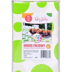 Obrus folia w grochy limonkowy