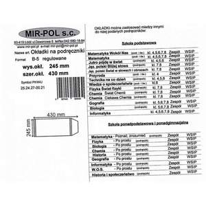 Okładka na podr B5 regulowana nr 6 (50szt) NARNIA