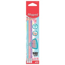 Ołówek Blackpeps Pastel HB z gumką (12szt) MAPED