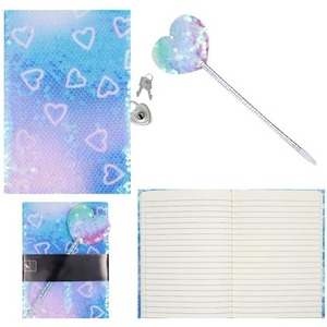 Pamiętnik cekiny serca z długopisem