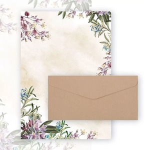 Papeteria A4 Kremowa Umbria  20 arkuszy  +DL koperta Nature ciemnobeżowy 10 szt