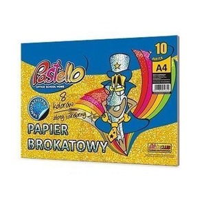 Papier brokat A4 samoprzylepny 10 kartek 8 kolorów